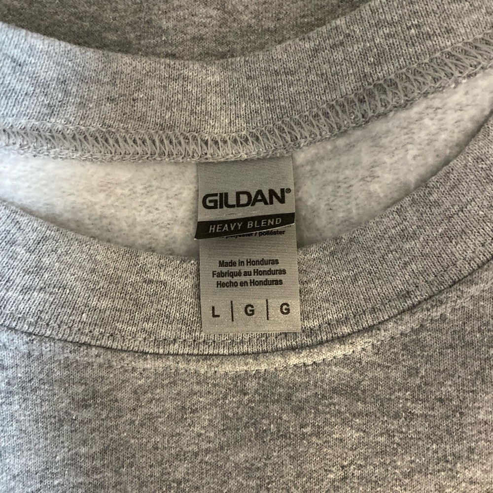 Gildan Gray and Blue 'Sunday Funday' Men's Crewneck Sweater - Picture 4 of 4